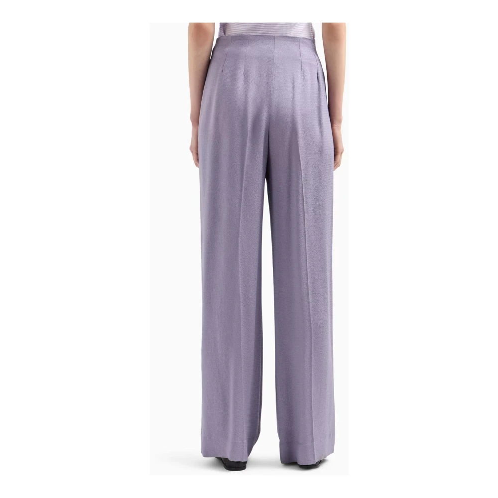 Emporio Armani Paarse Broek met Grosgrain Detail Purple Dames