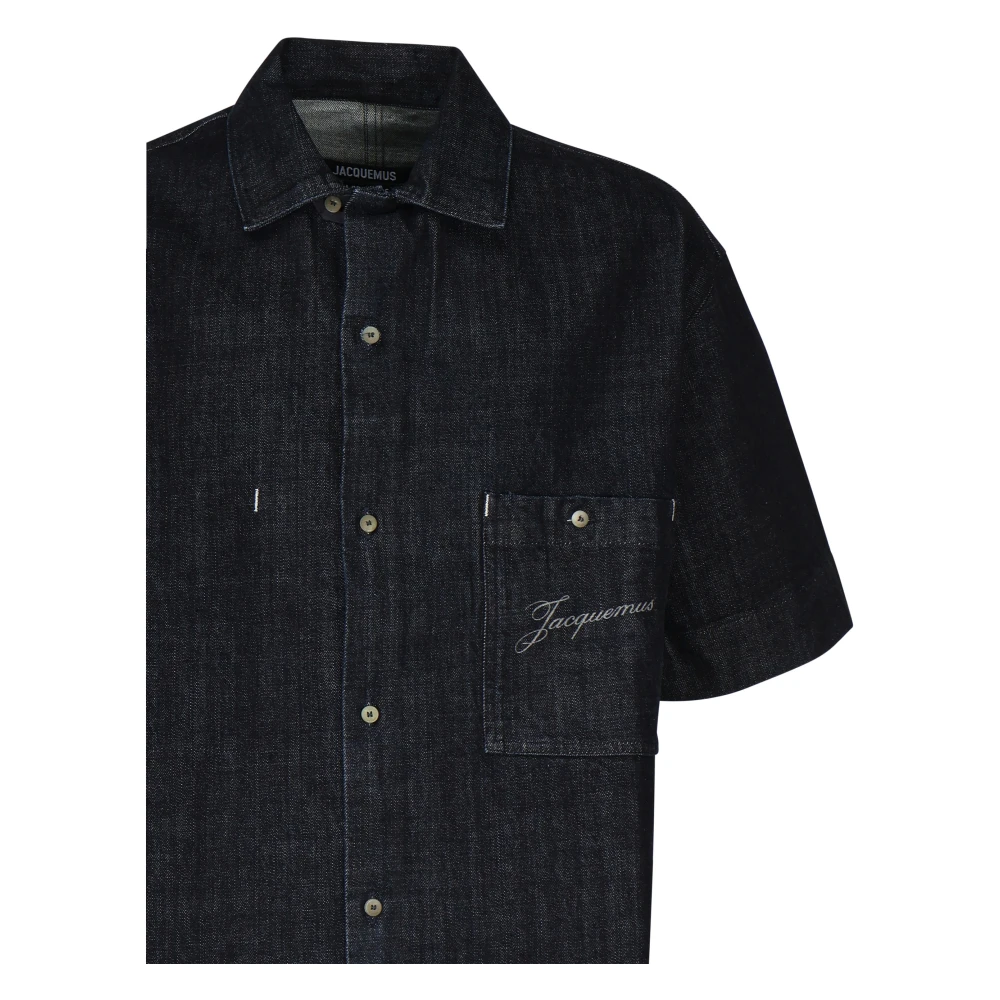 Jacquemus Denim Werkoverhemd Blauw Katoen Blue Heren