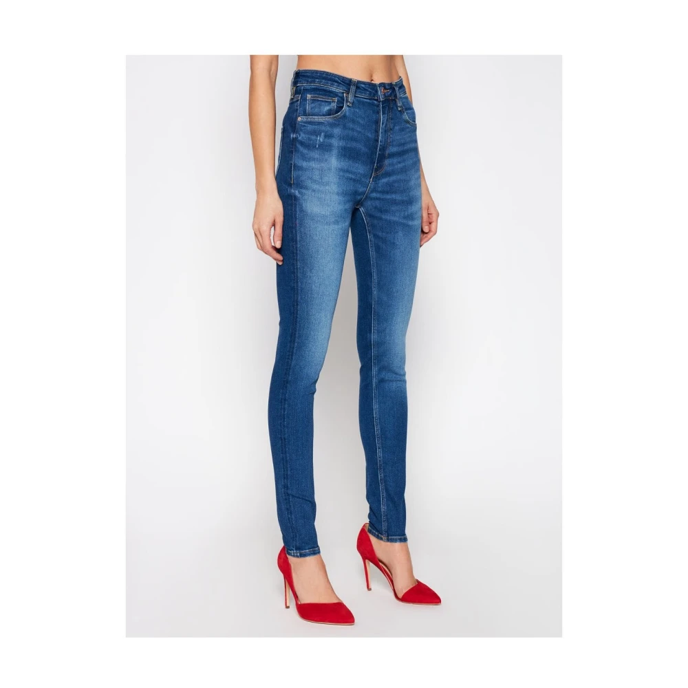 Guess Blauwe Super Skinny Patched Jeans Blue Dames