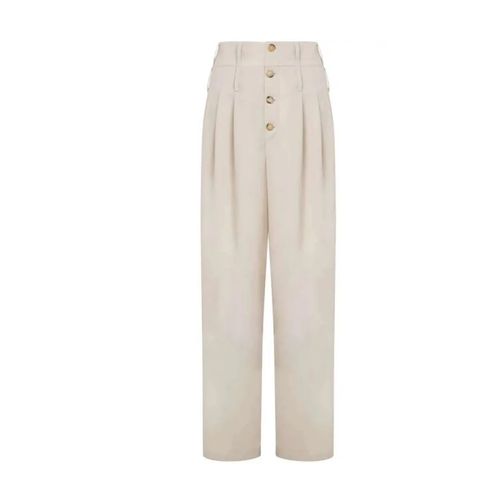 Moschino Women's Beige Straight Trousers, S, Slim Fit Denim Jeans