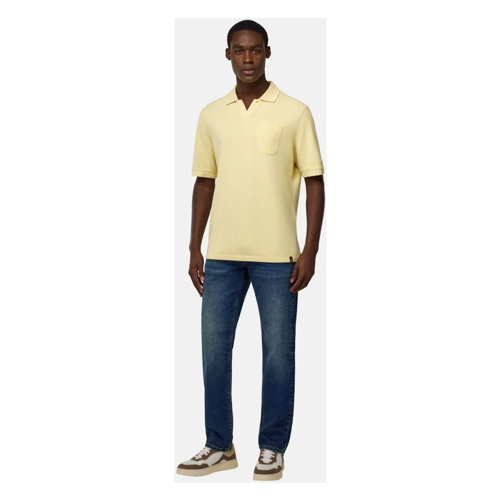Boggi Milano Katoenen Piqué Poloshirt Beige Heren