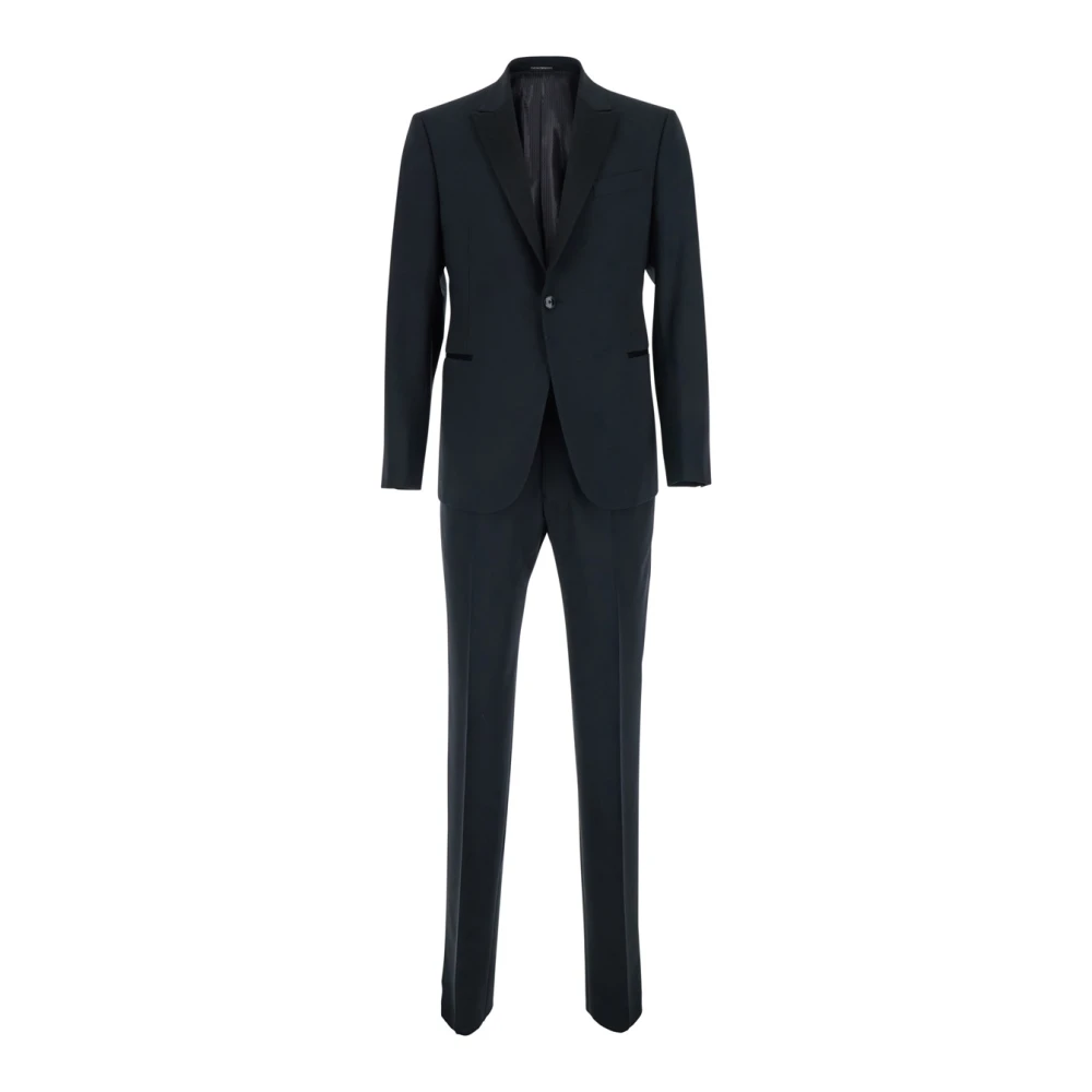 Emporio Armani Hombre Azul - Traje De Lana Virgen De Un Botón - Suits - 2XL