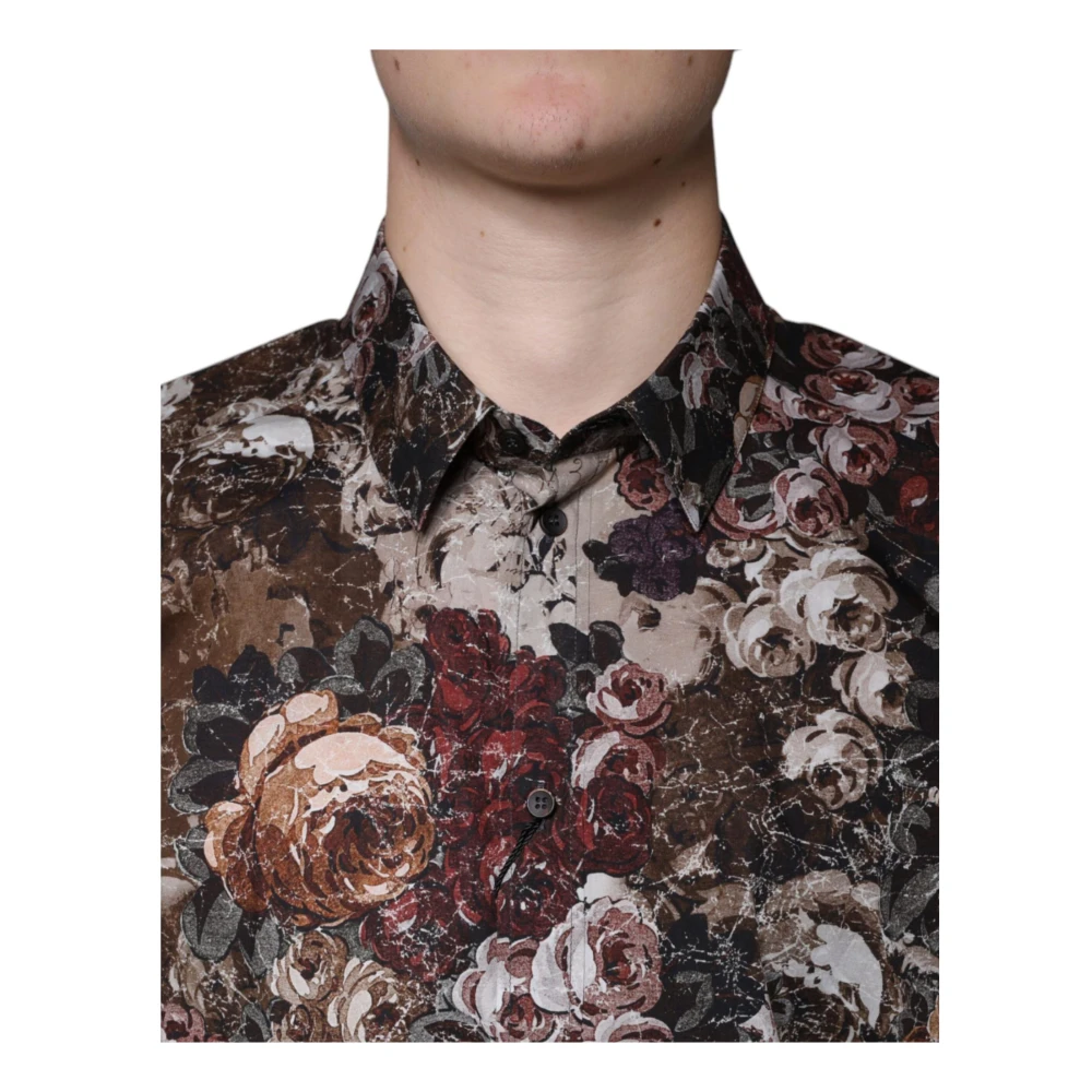 Dolce & Gabbana Bloemen Slim Fit Overhemd Multicolor Heren