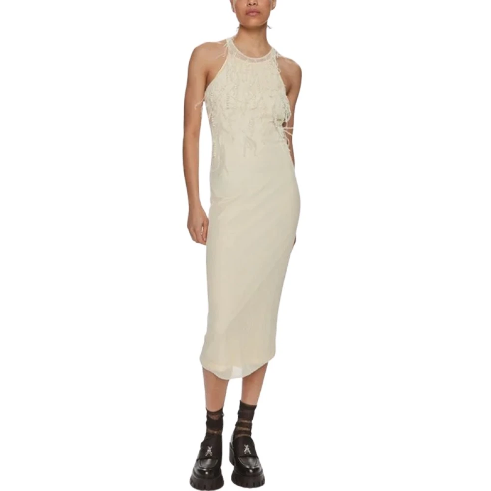 Patrizia Pepe Femme Beige Robes, Taille: 38 Fr Robe Midi Moulante