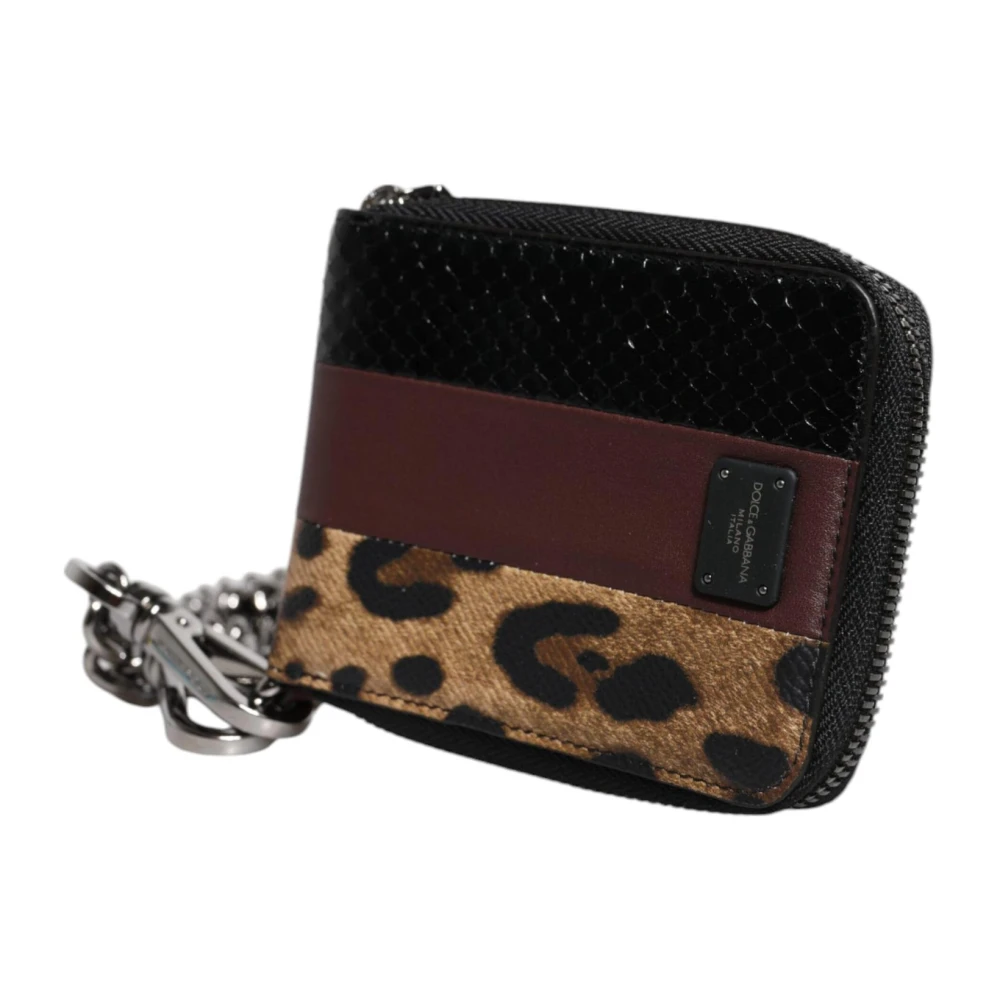 Dolce & Gabbana Luipaardprint Kaarthouder Portemonnee met Logo Multicolor Dames