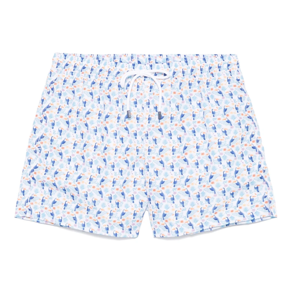 Fedeli Polyester Badshorts med Elastiskt Bälte Blue, Herr