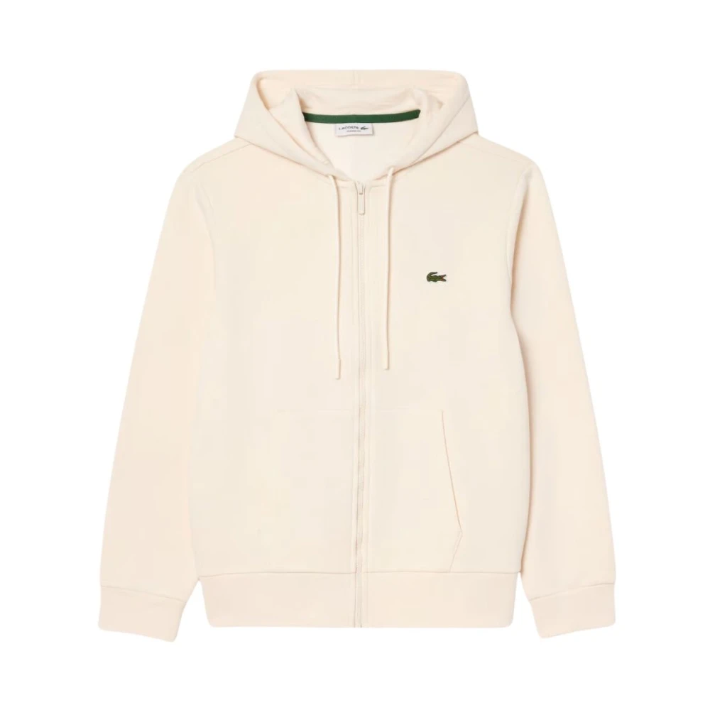 Lacoste Dragkedja Hoodie Casual Tröja Höst Vinter White, Herr