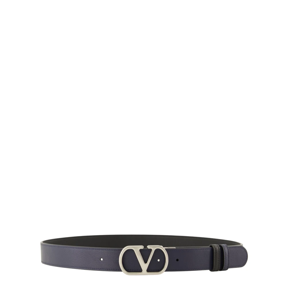 Valentino Garavani Vlogo Signature Reversible Belt - Male - Belts - Blue - 95 Cm - Accessories