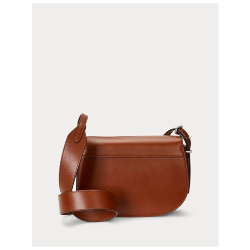 Polo Ralph Lauren Italiaanse volnerf leren zadeltas Brown Dames
