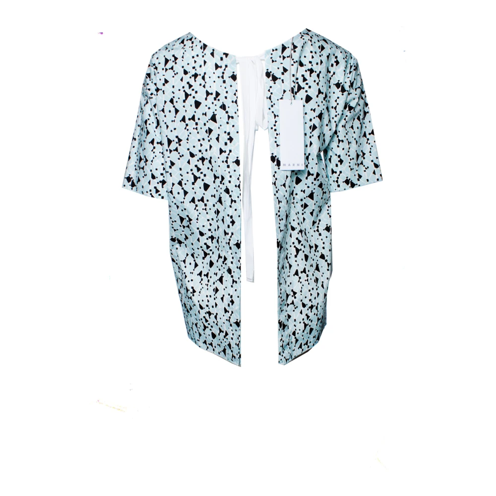 Marni Pre-owned Katoenen poplin blouse met open rug Blue Dames