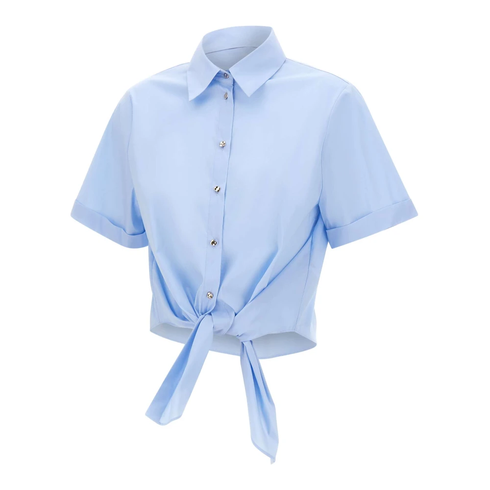 Liu Jo Donna Blu - Tie-Hem Short-Sleeve Shirt - Blouses & Shirts - M
