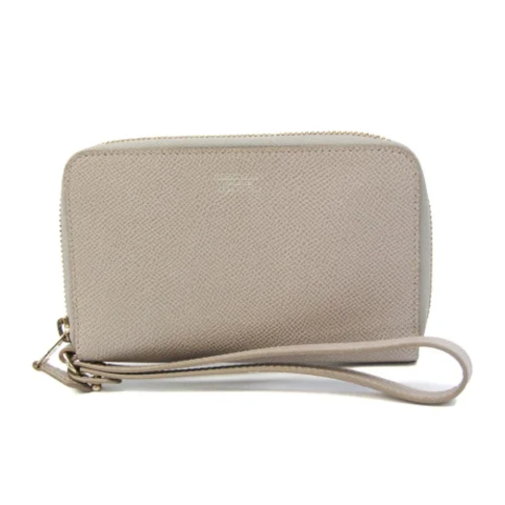 Armani Pre-owned Leather pouches Gray Dames