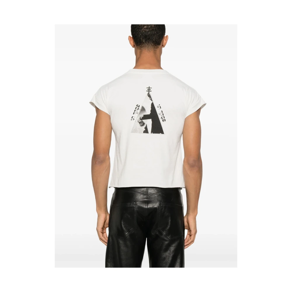 Enfants Riches Déprimés Wit Crew Neck T-shirt met Omgeslagen Rand White Heren