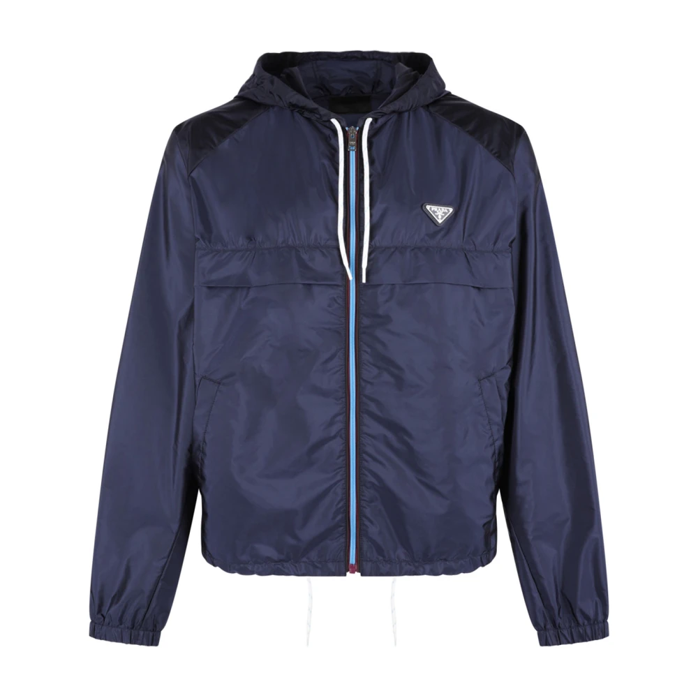 Prada Men's Blue Light Jackets, M, Re-Nylon Blouson Jacket