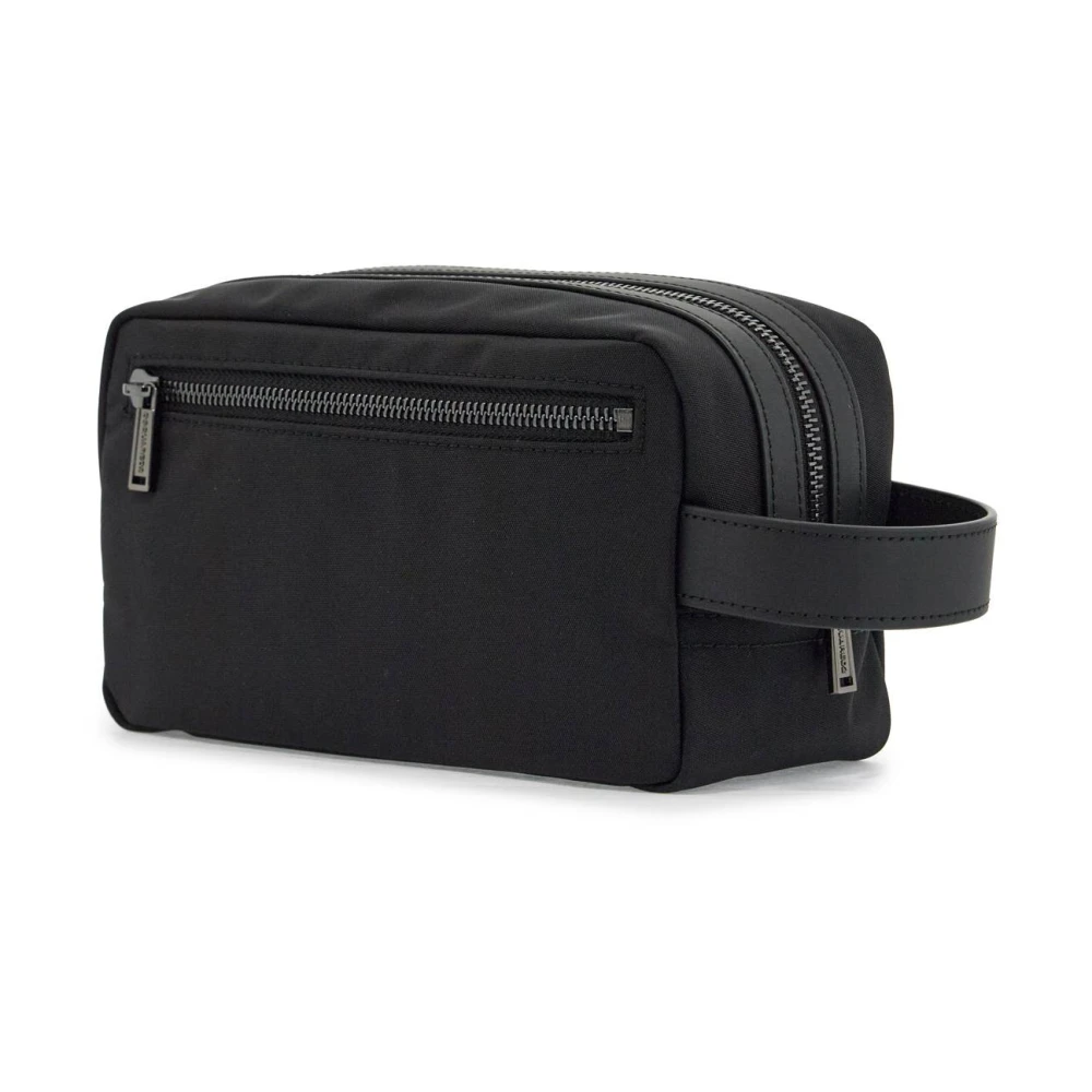 Dsquared2 Zwarte Rechthoekige Beautycase met Zijhandvat Black Heren