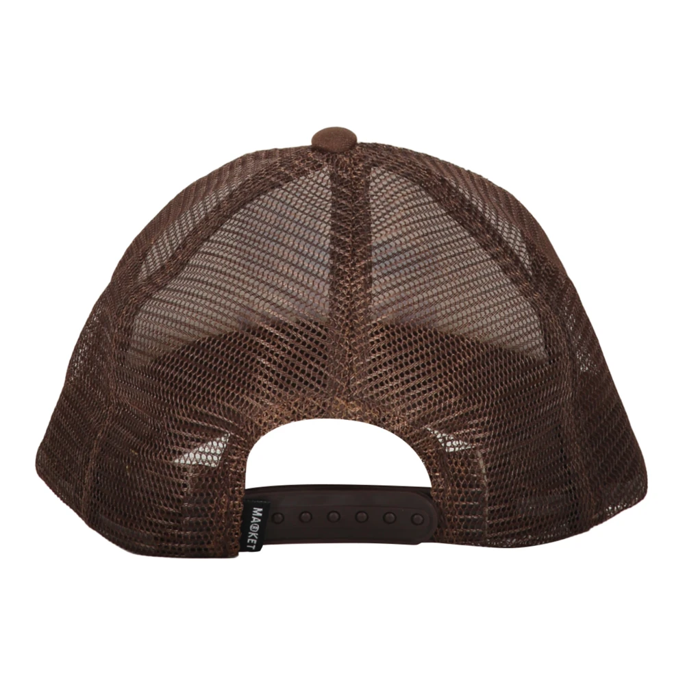 Market Baseballpet met reliëflogo Brown Heren