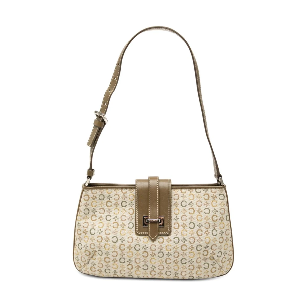 Celine Vintage Women's Beige Pre-Owned Vintage Monogram Canvas Shoulder Bag