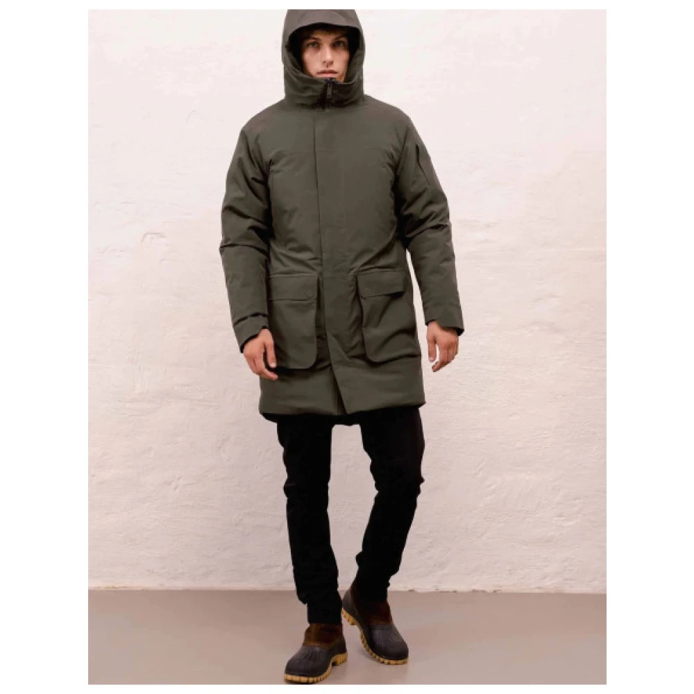 Scandinavian Edition Lange Parka met Synthetische Isolatie en Capuchon Green Heren