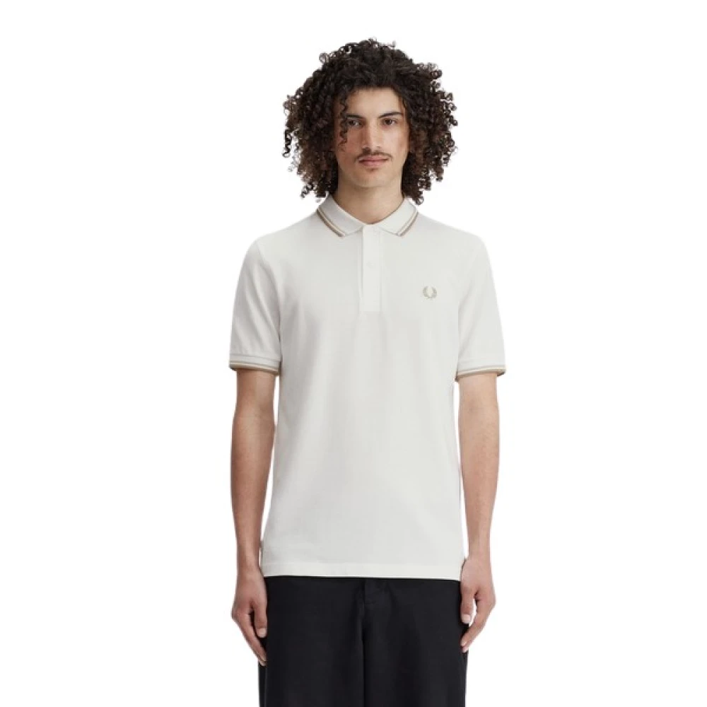 Fred Perry Witte Twin Tipped Polo Shirt White Heren
