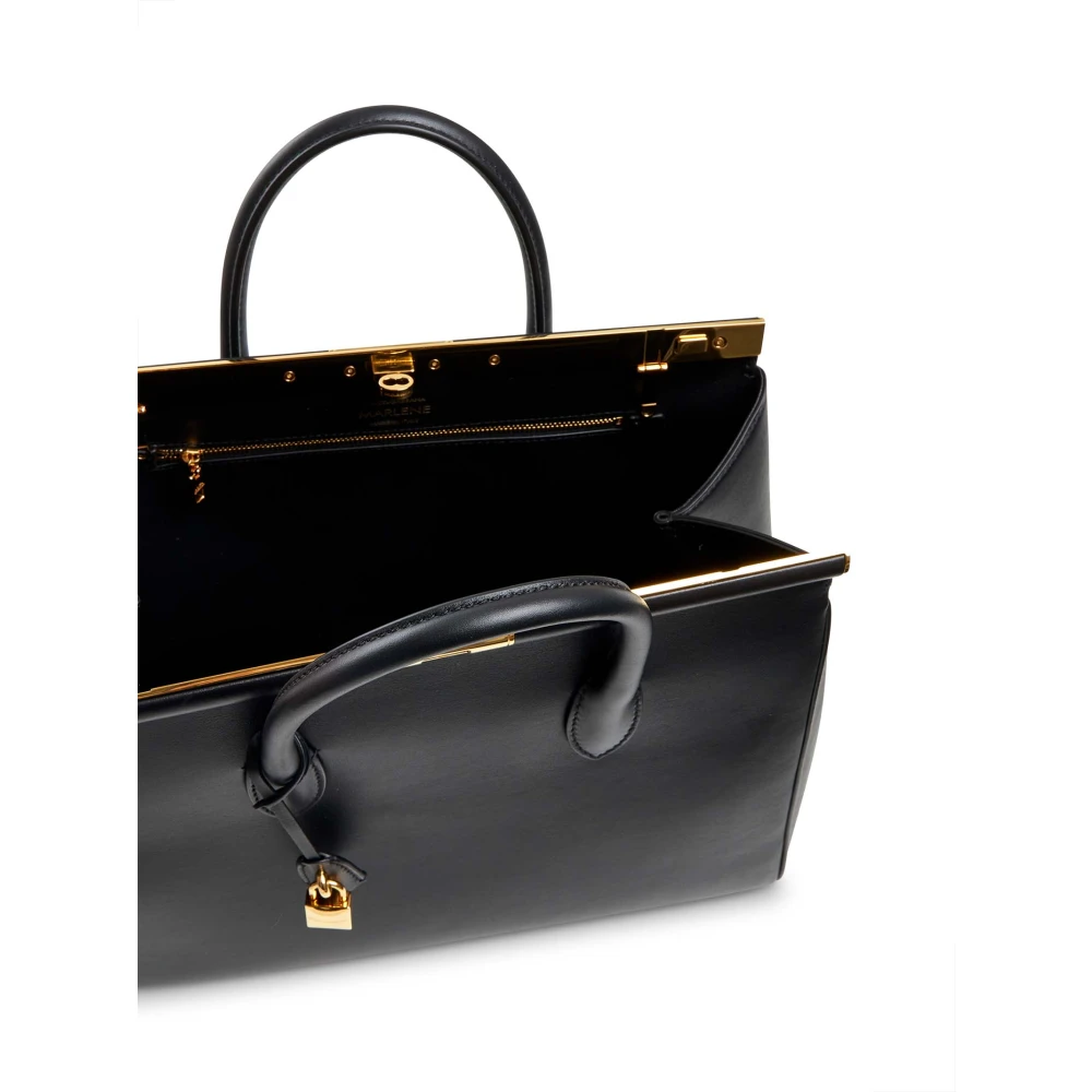 Dolce & Gabbana Zwarte leren handtas met slot Black Dames