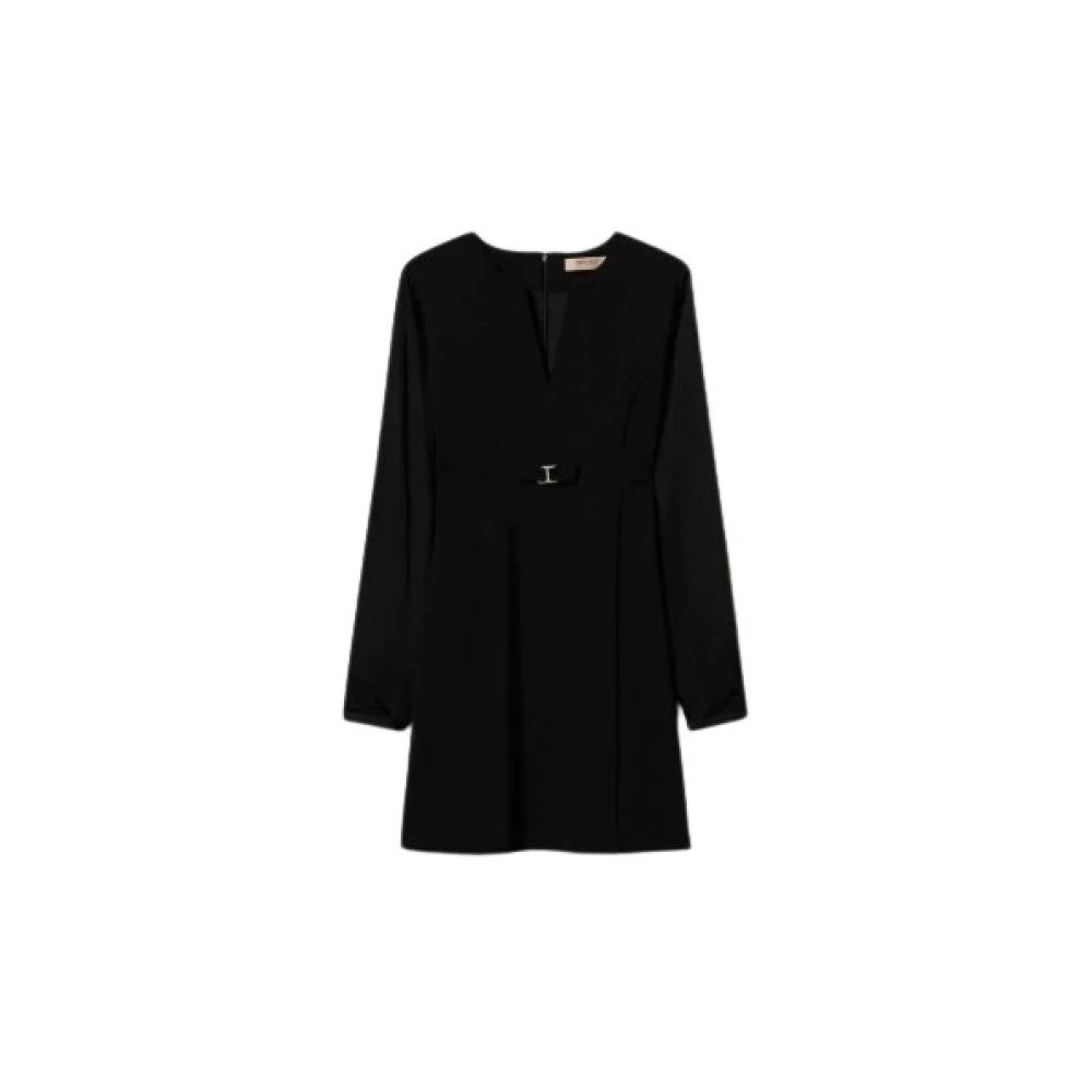Twinset Milano Gebreide Korte Jurk Black Dames