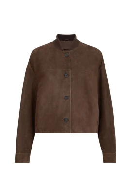 Couture Suede Outerwear Jacket med Monili