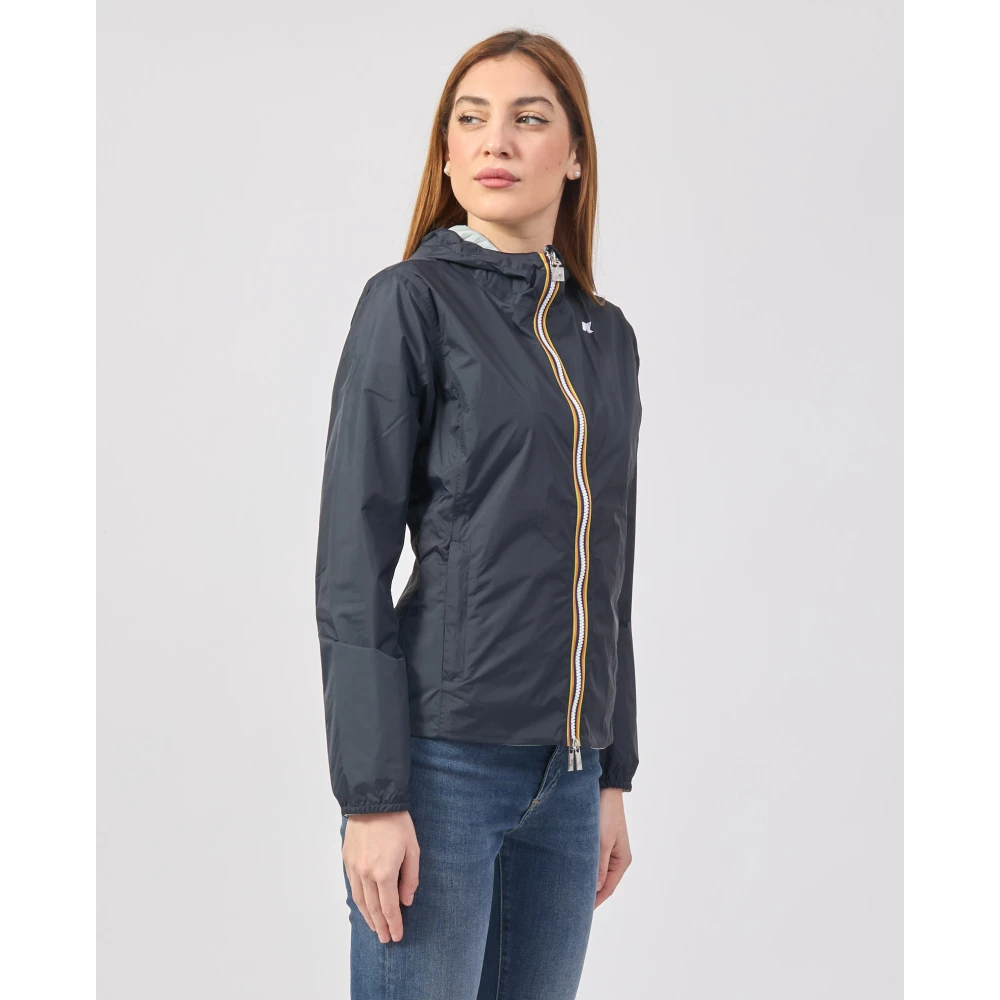 K-way Blauwe Omkeerbare Slim Fit Jas Lily Blue Dames