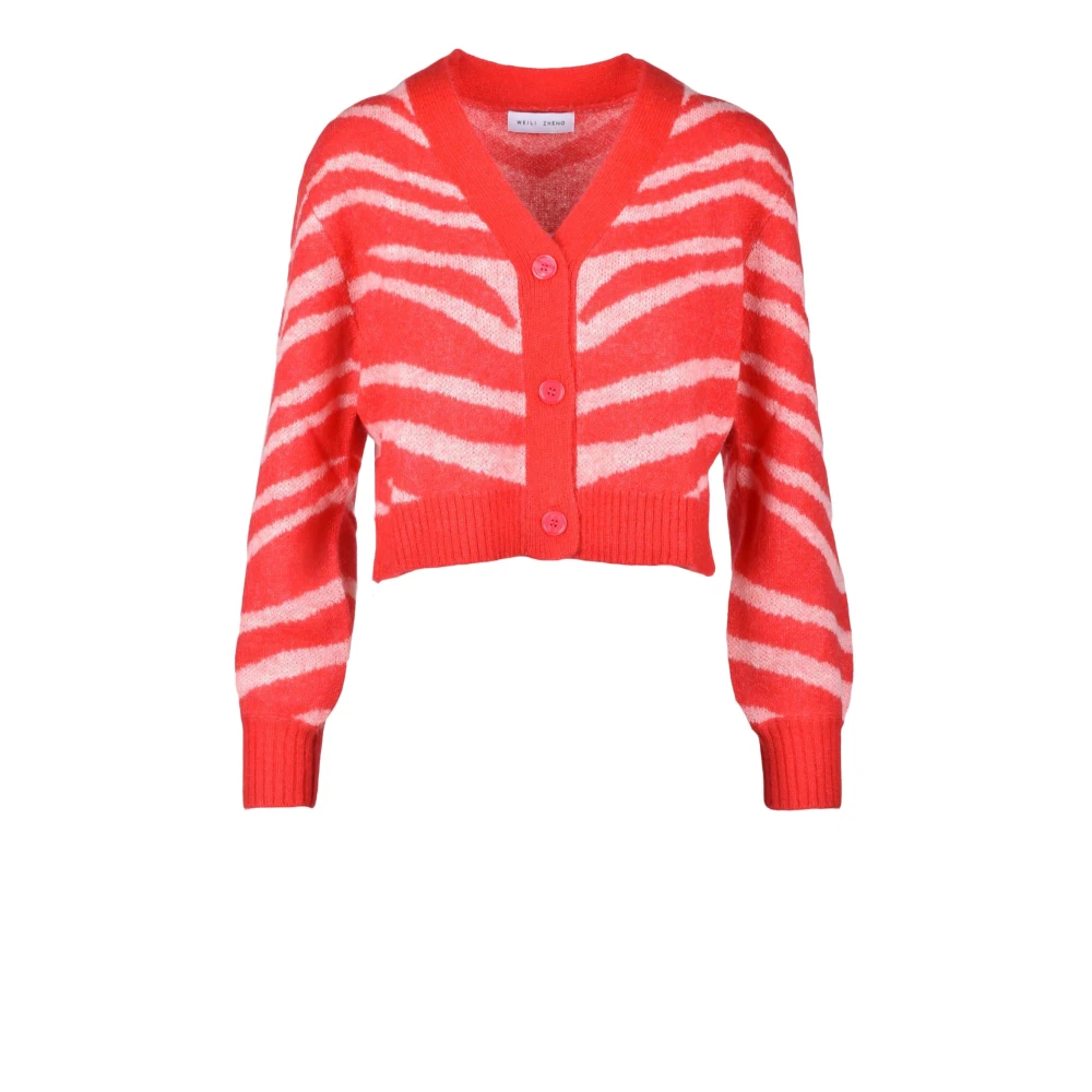 Weili Zheng Zachte Mohair Blend Cardigan Red Dames