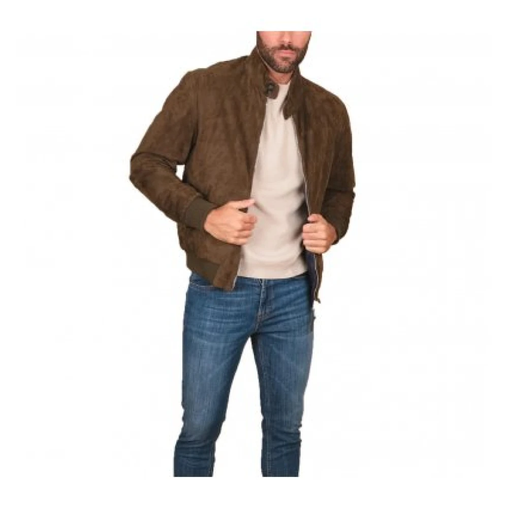 The Jack Leathers Heren Elvis Winter Suede Jas Brown Heren