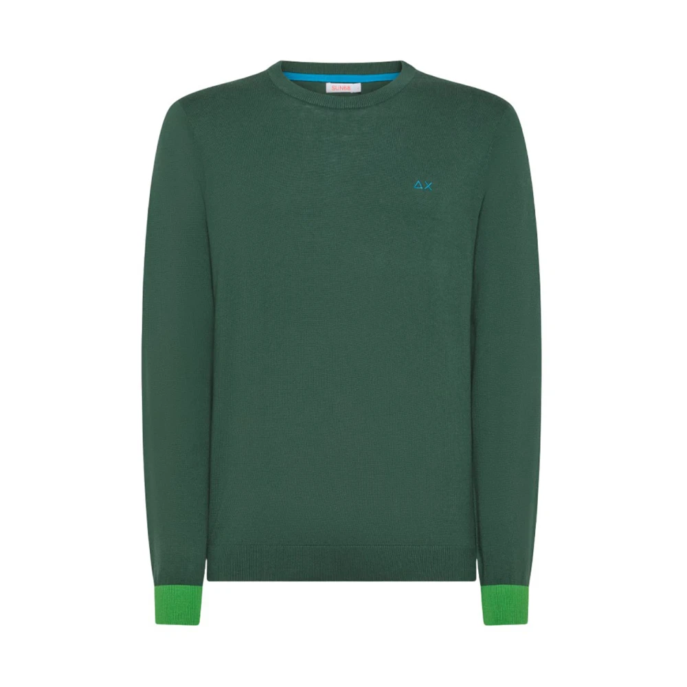 Sun68 Stijlvolle O-Neck Jumpers Green Heren