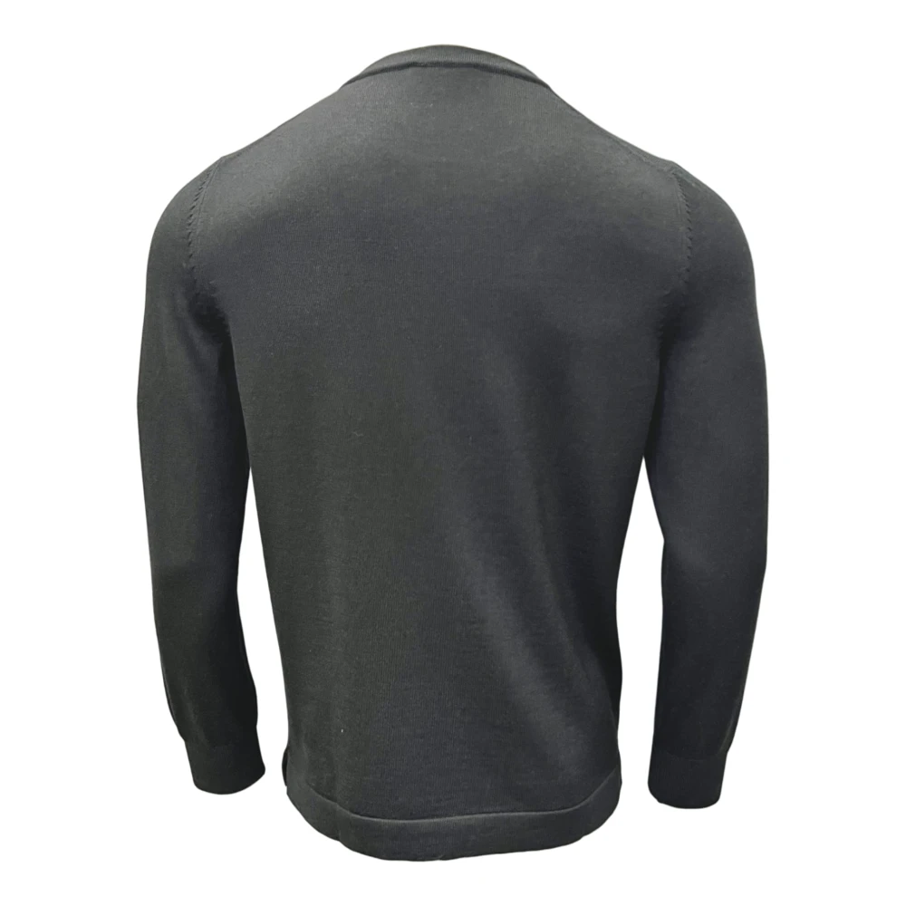 Gran Sasso Zwarte Merino Athleisure Sweater Black Heren