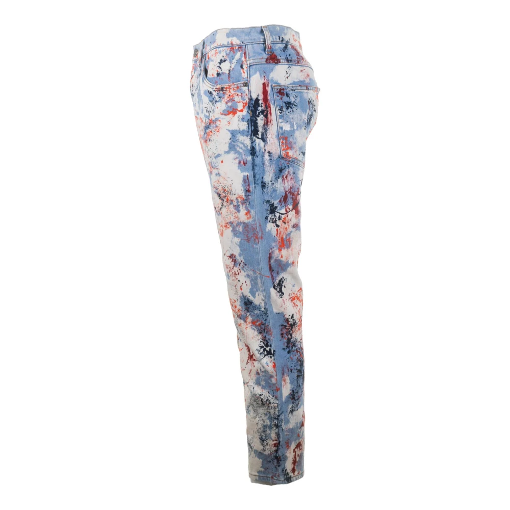 Dolce & Gabbana Heren Geschilderde Losse Jeans Multicolor Heren