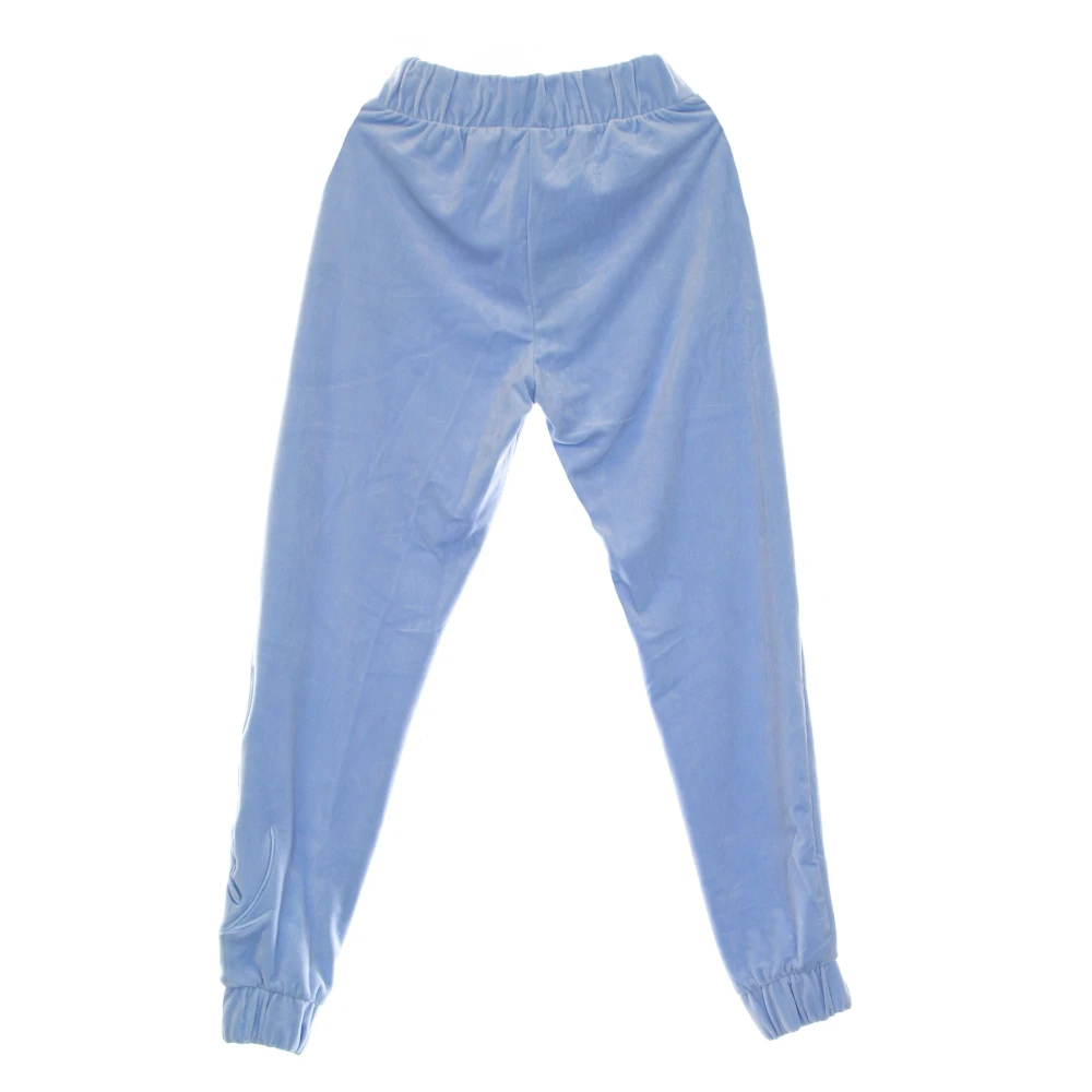 Karl Kani Velvet Lichtblauwe Chenille Broek Blue Dames