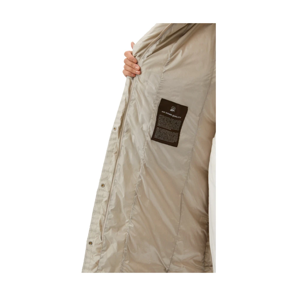add Lange Beige Technische Jas met Capuchon Beige Dames