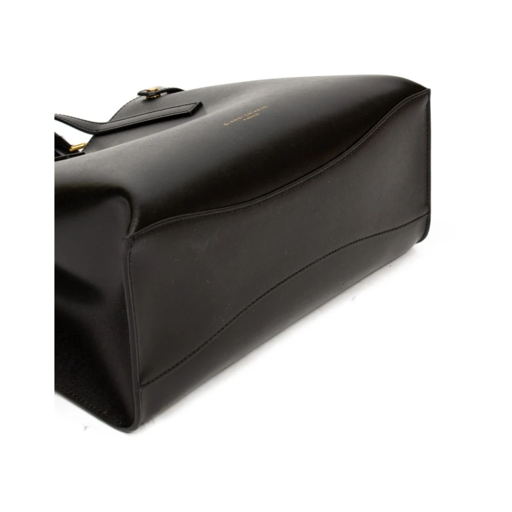 Gianni Chiarini Gladde Zwarte Leren Tas Crossbody Stijl Black Dames