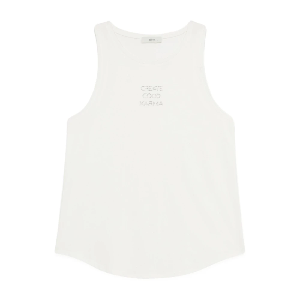 Oltre Modal Mix Logo Top White Dames