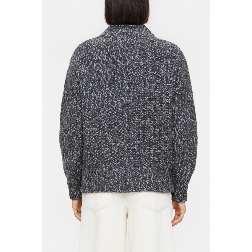 closed Dik Gebreid Mouliné Trui Gray Dames