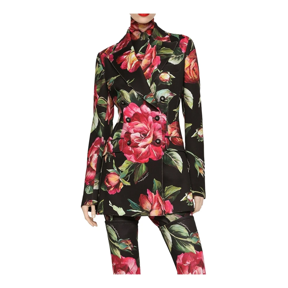 Dolce & Gabbana Zwarte Blazer met Lange Mouwen Multicolor Dames