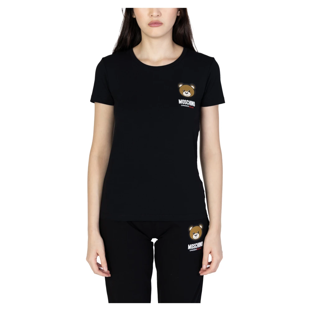 Moschino Svart Underbear T-shirt med Tryck Black, Dam