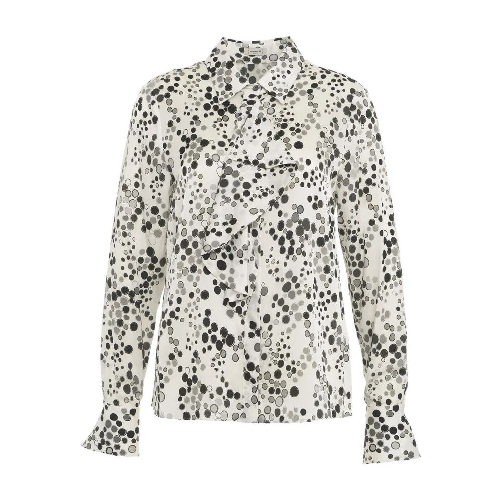 Himon's Blouse met ruchedetail en stippen Gray Dames