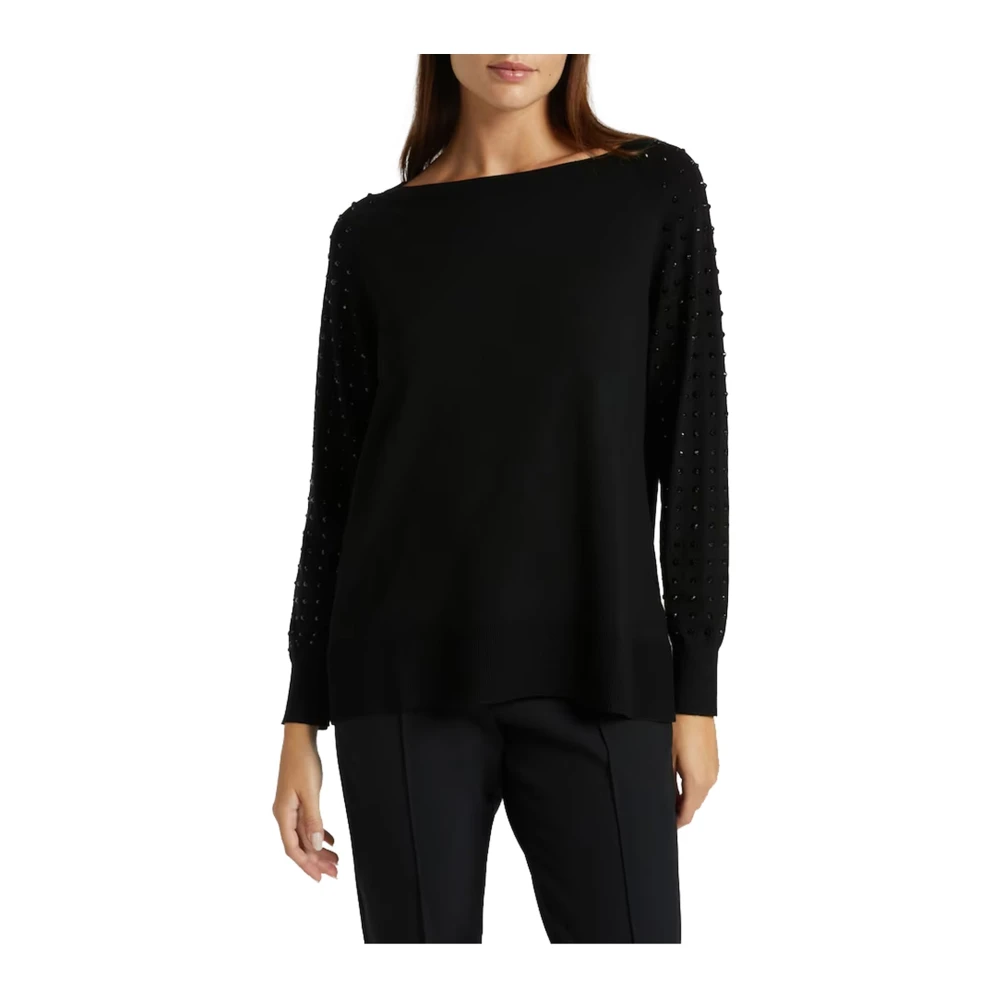 Elena Mirò Kristal Mouw Top Black Dames