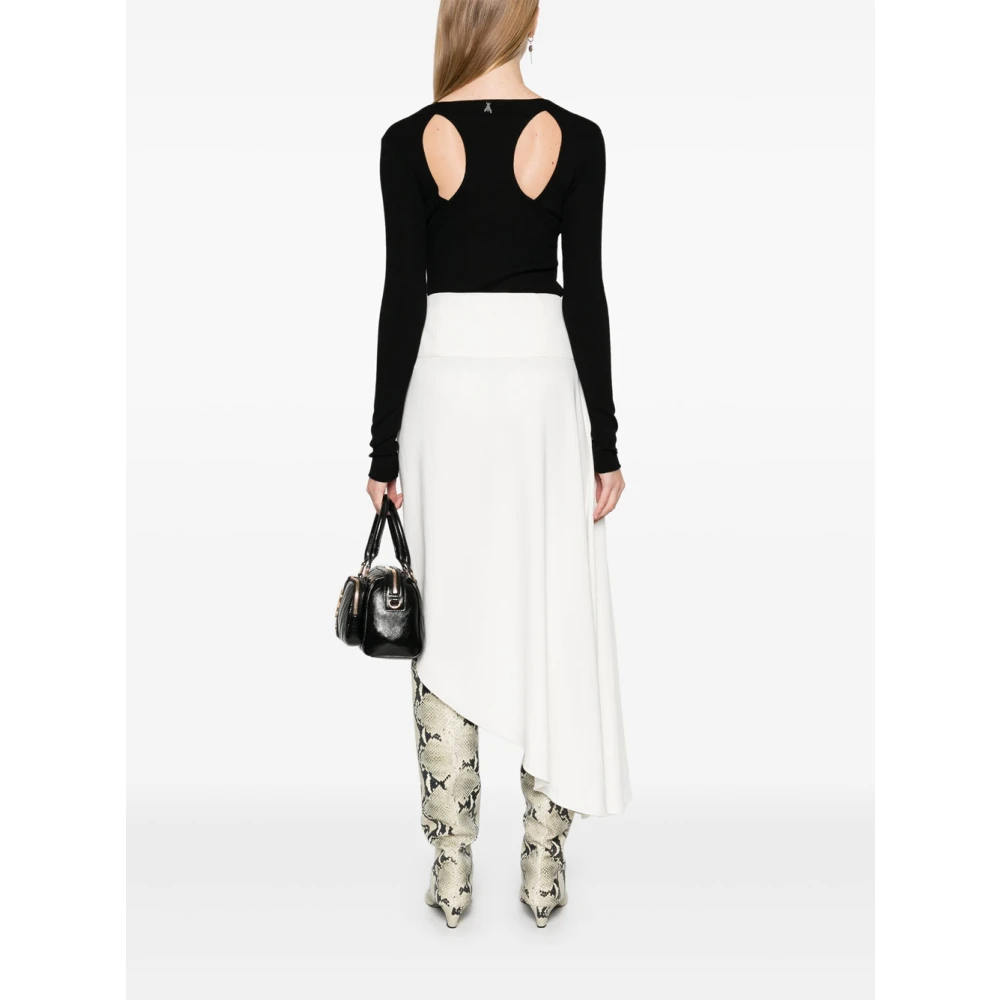 PATRIZIA PEPE Zwarte trui met moderne details Black Dames