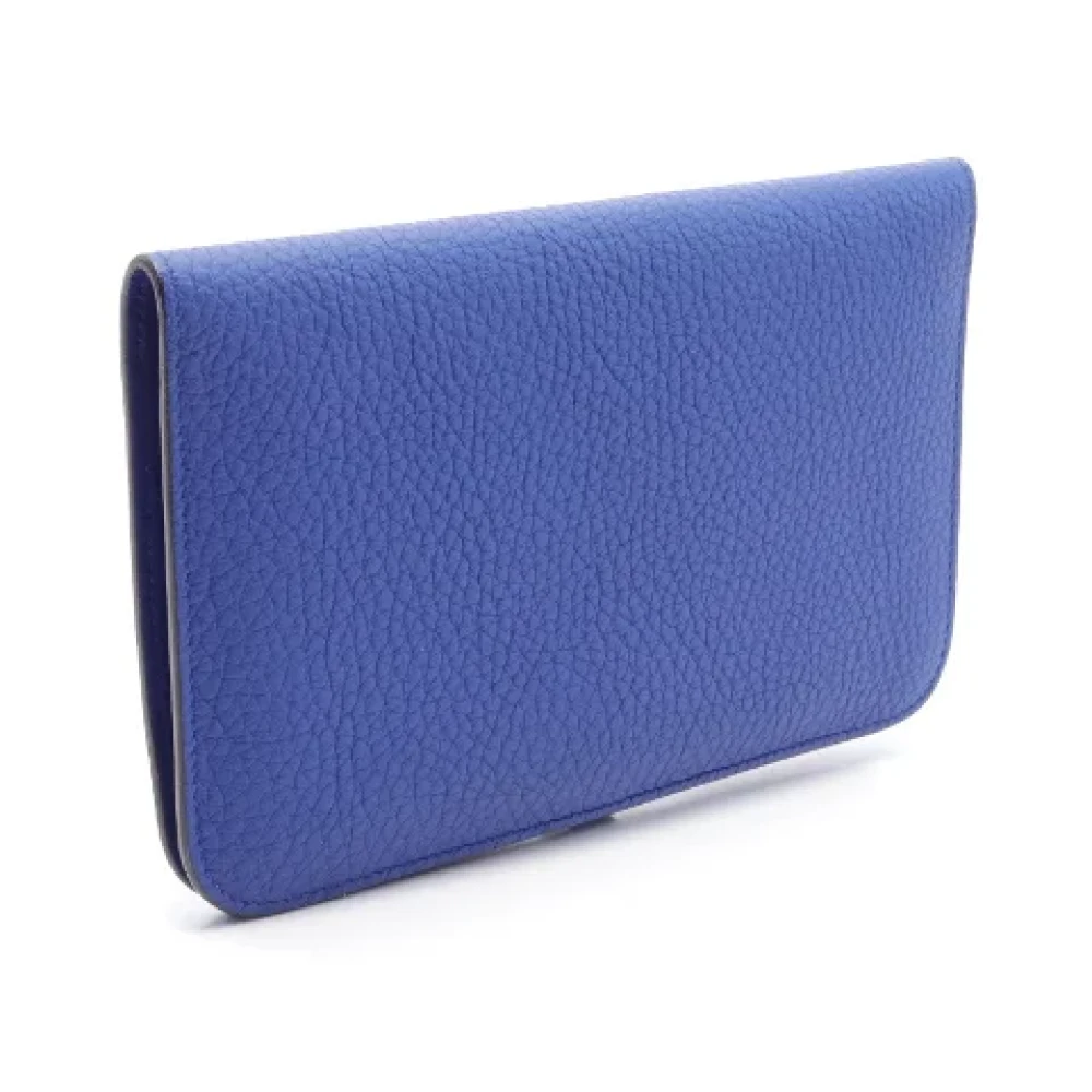 Hermès Vintage Pre-owned Leather wallets Blue Dames