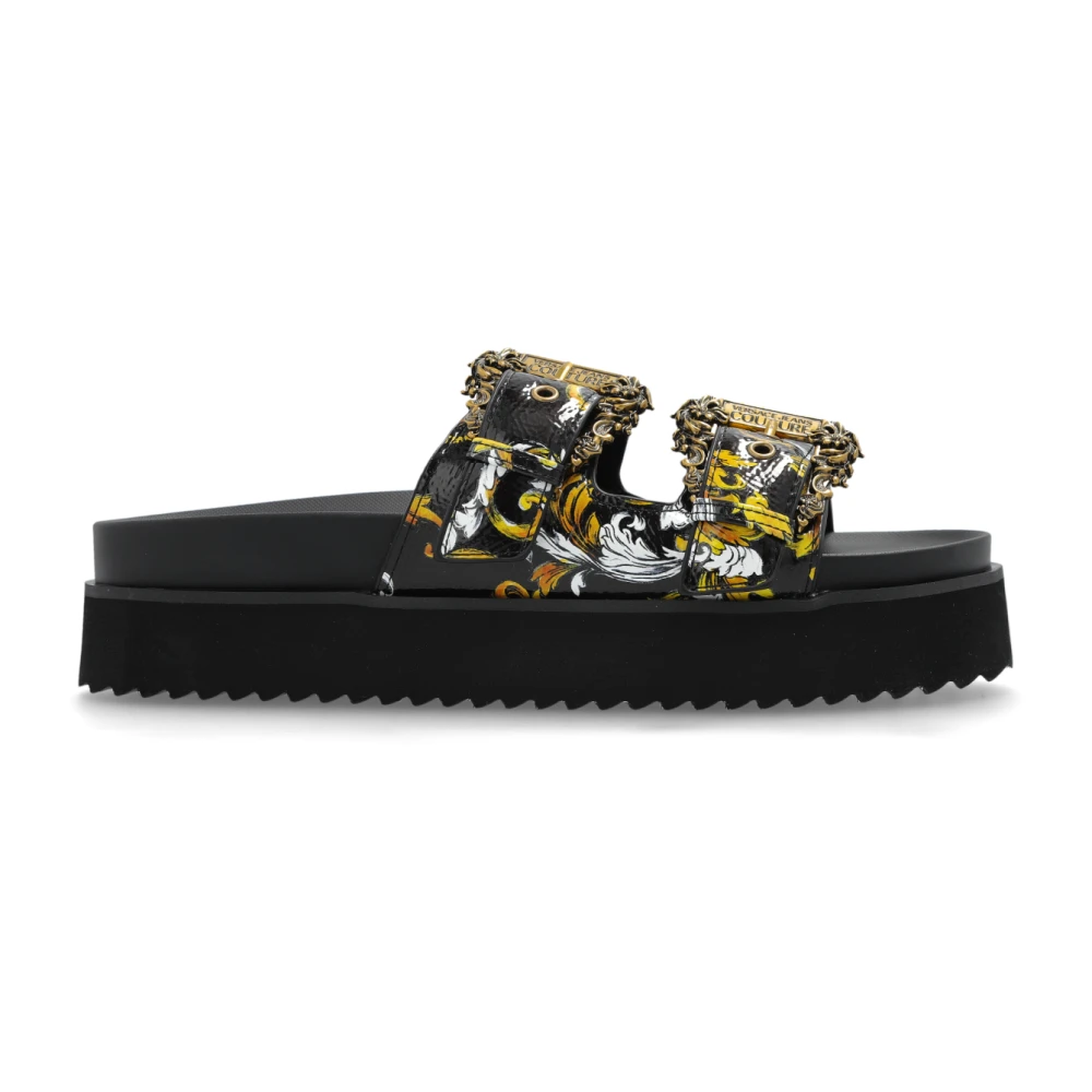 Versace Jeans Couture Platform Slides Black, Dam