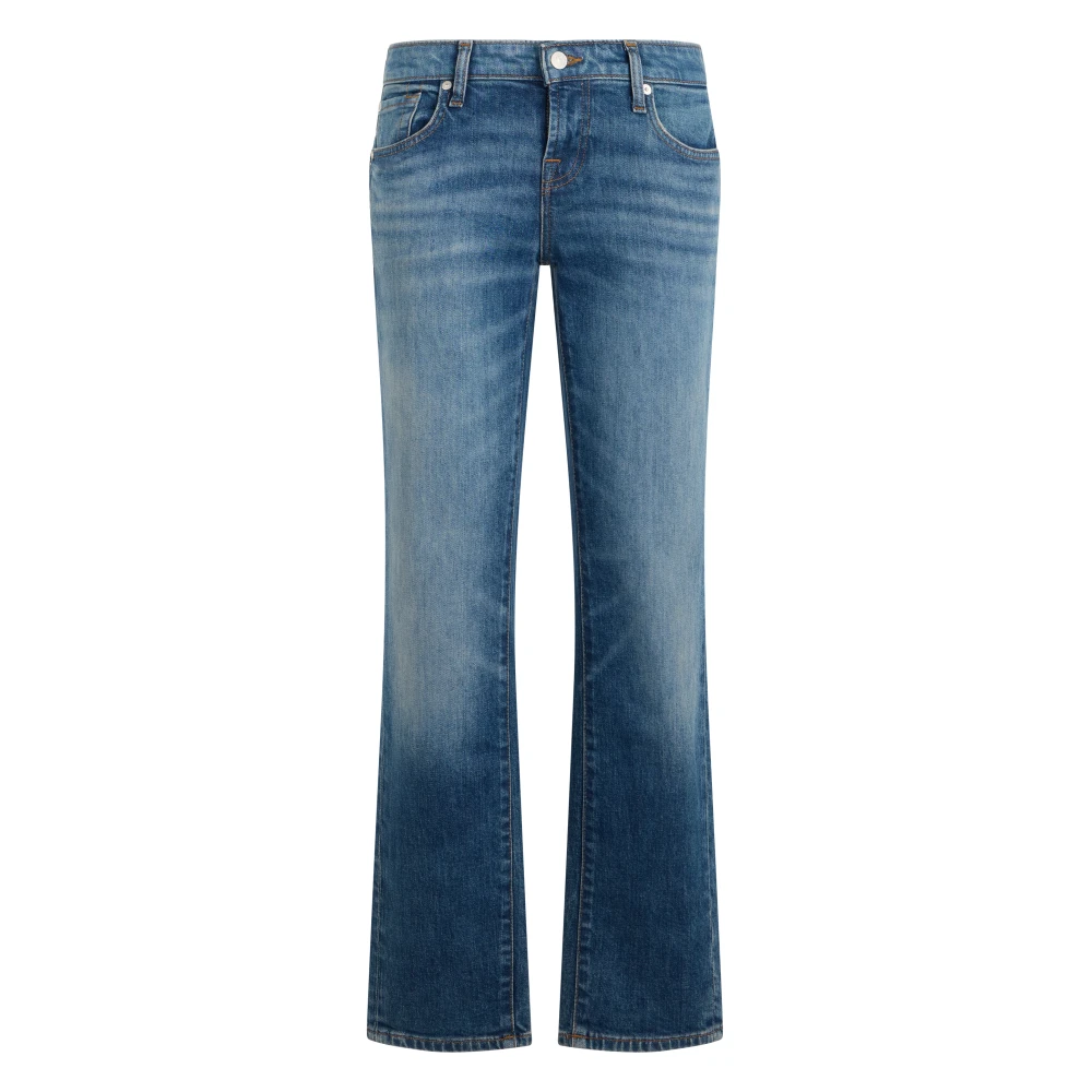 7 For All Mankind Straight Jeans In Denim Cotton - Female - Flare Jeans - Blue - W24 - Jeans