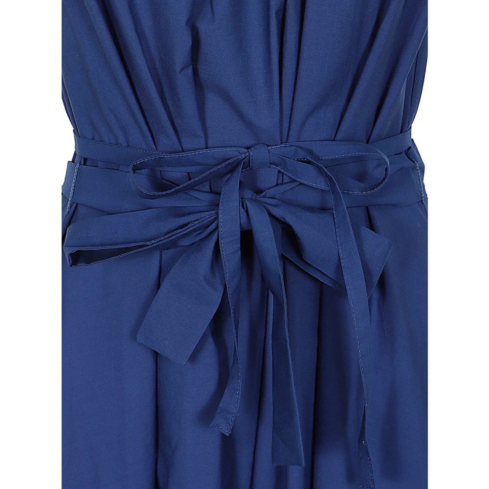 Max Mara Weekend Blauwe Katoenen Mouwloze Midi Jurk Blue Dames