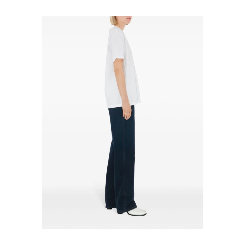 Burberry Wit T-shirt met geruite zak White Dames