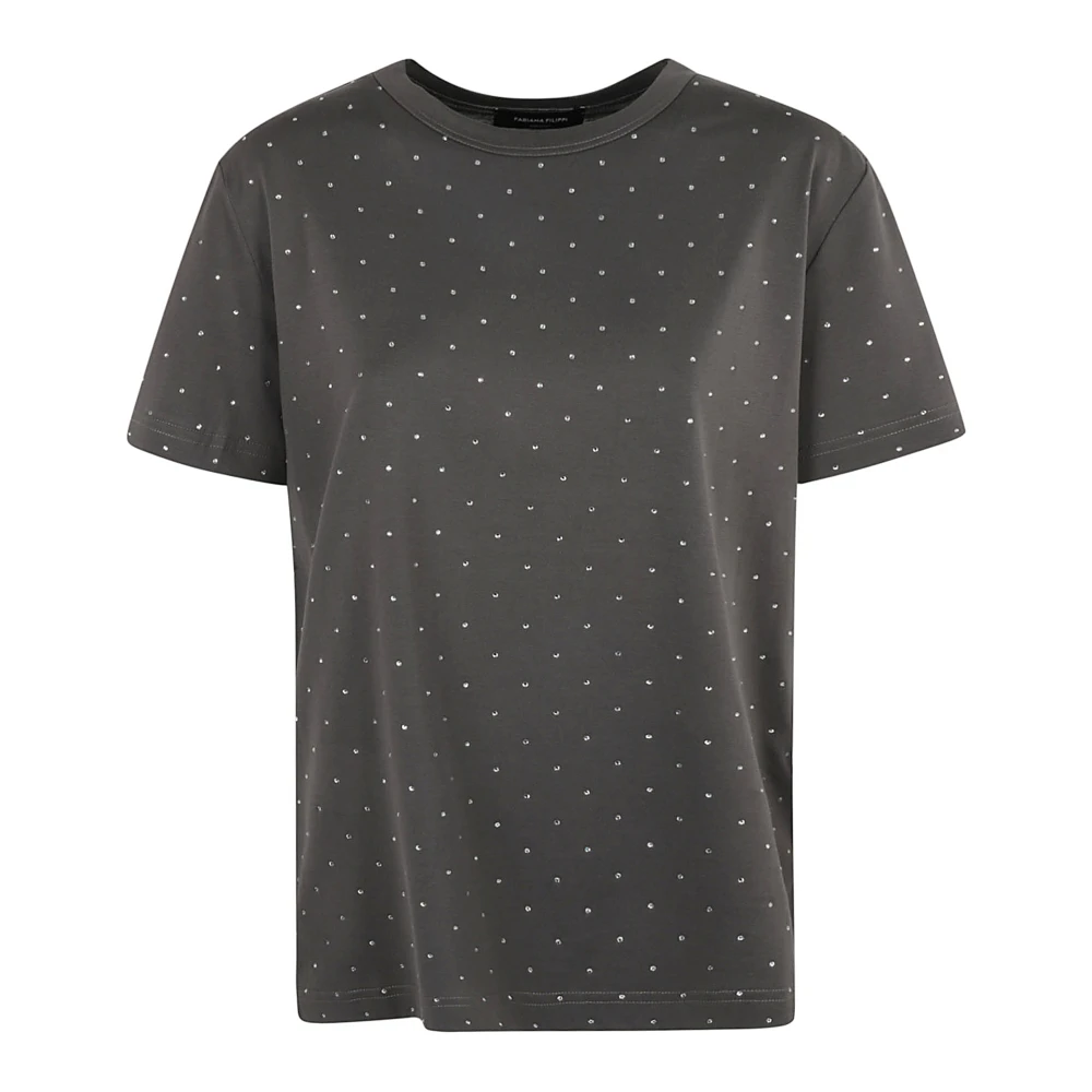 Fabiana Filippi Grafiet T-shirt voor vrouwen Aw24 Gray Dames