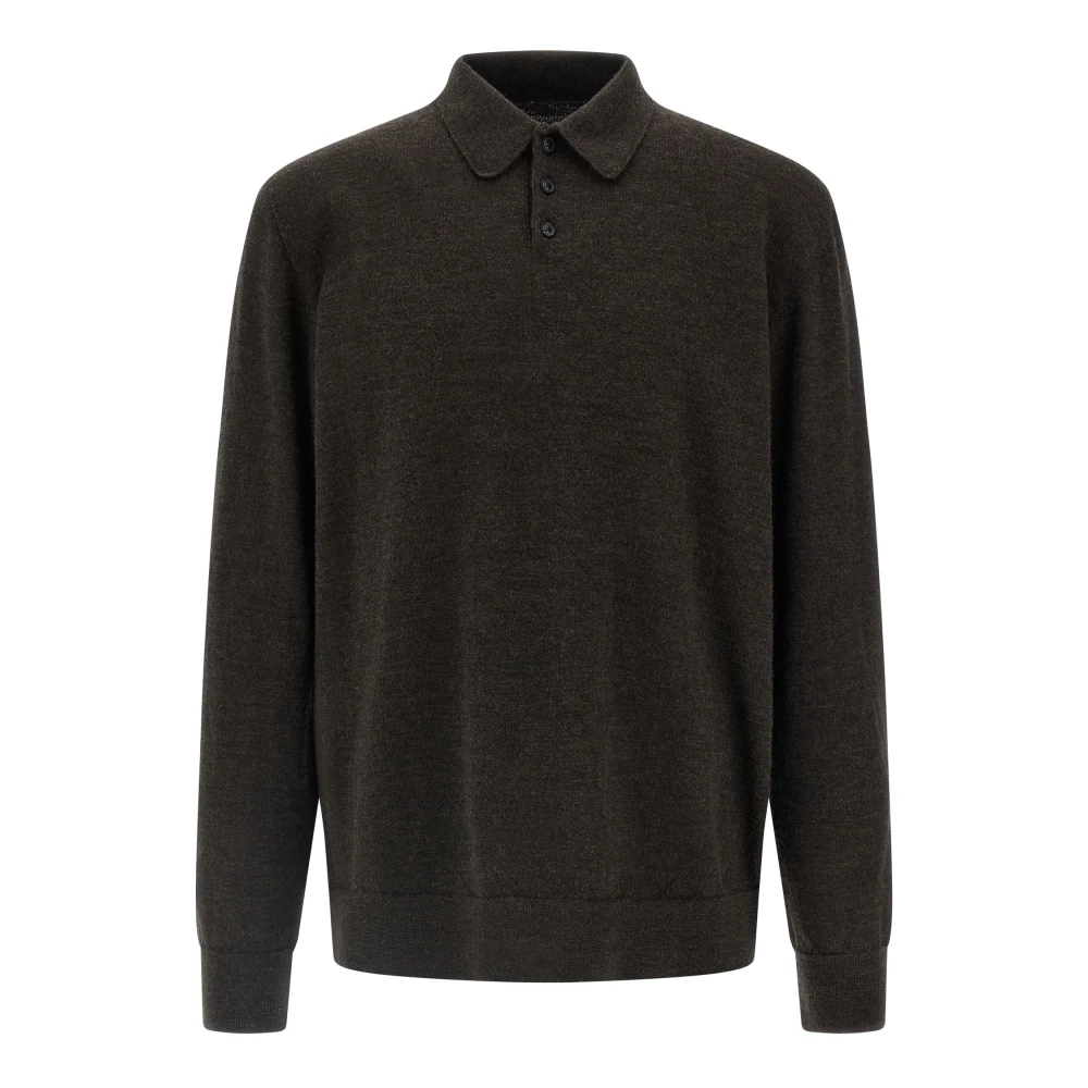 Maison Margiela Men's Brown Wool Polo Shirt
