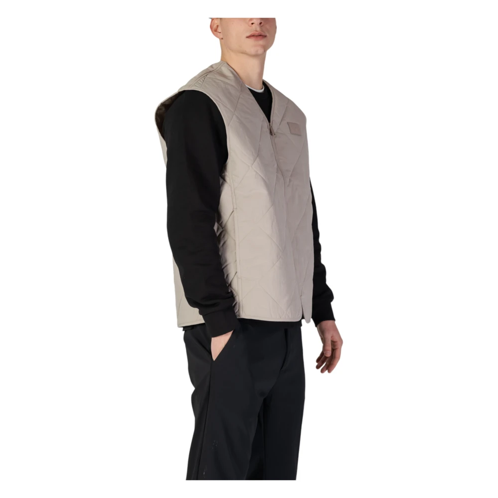 Calvin Klein Jeans Grijze Nylon V-Hals Gilet met Rits Gray Heren